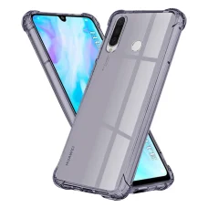  Techsuit - Ütésálló Átlátszó Szilikon - Huawei P30 Lite / P30 Lite New Edition - Füst Fekete tok