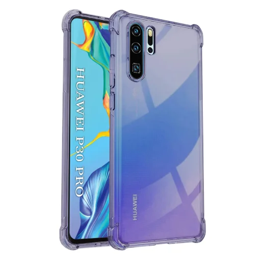  Techsuit - Ütésálló átlátszó szilikon - Huawei P30 Pro / P30 Pro New Edition - Füstfekete tok - 1