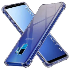 Techsuit - Nárazuvzdorné priehľadné silikónové puzdro - Samsung Galaxy S9 - Dymovo čierne