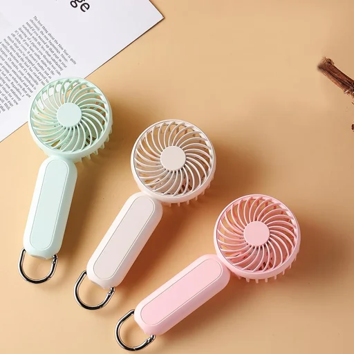 Techsuit - Kézi Ventilátor (A217) - USB-n Újratölthető, Három Sebességes, 1200mAh - Arany Rózsaszín - 5