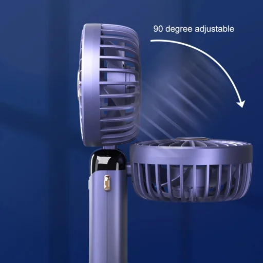 Techsuit - Kézi Ventilátor (N15) - Összecsukható Kialakítás, Digitális Kijelző, Ultra Csendes, 1800mAh - Fehér - 5