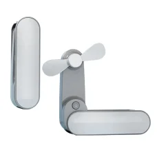 Techsuit - Kézi Ventilátor (TF1) - Hordozható, Zsebre tehető, Állítható, Újratölthető, Halk, 1200mAh - Fehér