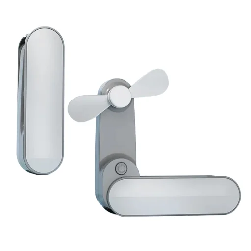 Techsuit - Kézi Ventilátor (TF1) - Hordozható, Zsebre tehető, Állítható, Újratölthető, Halk, 1200mAh - Fehér - 1