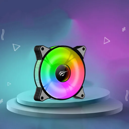 Havit - Hűtőventilátor (F2095) - számítógéphez, 600~1800RPM, 38dB, 1.44W, LED világítás - fekete - 3