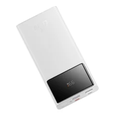 Baseus - Star-Lord (PPXJ100002) külső akkumulátor - 2x USB, Type-C, Micro-USB, 22,5W, 10000mAh, Type-C kábel, 3A, 30cm - Fehér