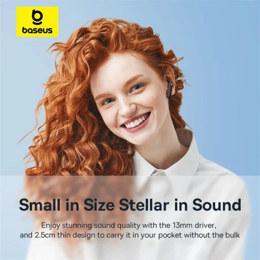 Baseus - Vezeték nélküli fülhallgató Bowie E16 (A00061900413-01) - Bluetooth 5.3, Tényleges vezeték nélküli, Érintésvezérlés, Vízálló - Rózsaszín - 5