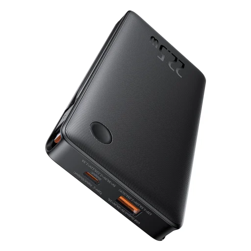 Baseus - Airpow Air Lite Power Bank (P10067501123-00) - USB, Type-C, Kettős kábel USB-C, Lightning, 22,5W, 10000mAh - Fekete - 2