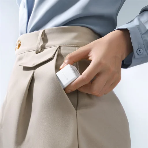 Baseus - Fali töltő Palm (P10111608213-01) - 2 az 1-ben gyorstöltő, USB, USB-C, Type-C kábel, 20W, 5V/3.0A, 1m - Holdfehér - 14