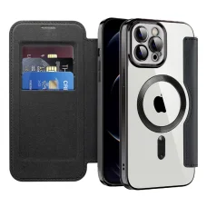 Techsuit - SmartMag könyv tok - iPhone 12 Pro Max - Fekete