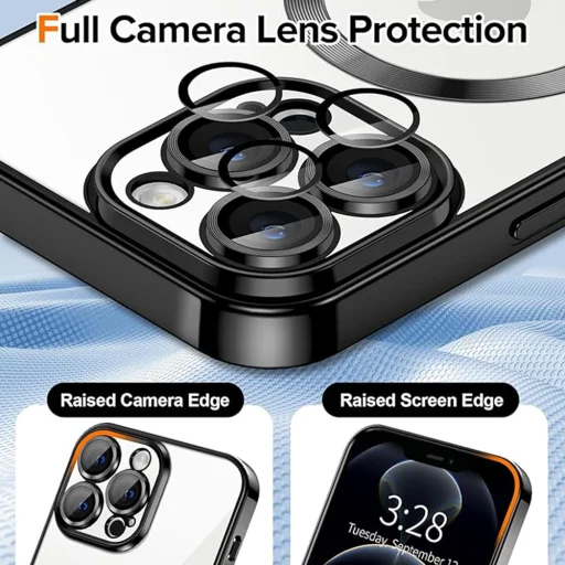 Techsuit - Luxus Kristály MagSafe - iPhone 12 Pro Max - Fekete tok - 4