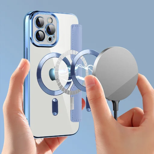 Techsuit - SmartMag könyvtok - iPhone 12 Pro Max - Világoskék tok - 6