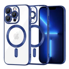  iPhone 13 Pro Max Mélykék Techsuit Luxus Kristály MagSafe tok