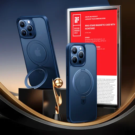 Torras - Ostand Sorozat - iPhone 15 Pro Max - Tengerészkék tok - 3