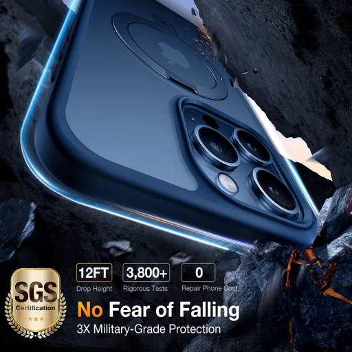 Torras - Ostand Sorozat - iPhone 15 Pro Max - Tengerészkék tok - 6