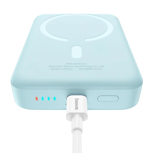 Baseus - Mini Air Power Bank (P10059001313-00) - Type-C, MagSafe töltés, 20W, 10000mAh, Type-C kábel, 30 cm - Kék - 3