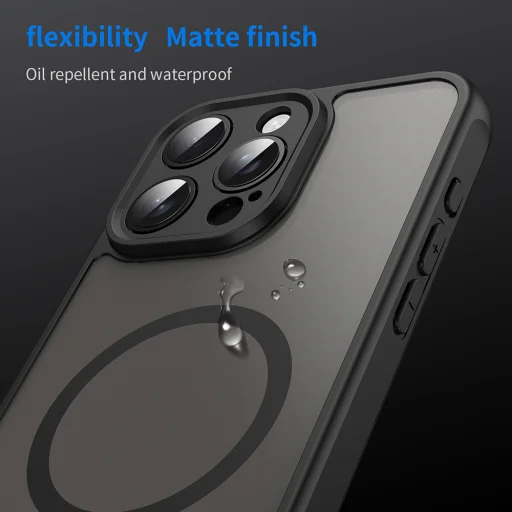 Techsuit - HaloFrost II MagSafe - iPhone 15 Pro Max - Fekete tok - 6