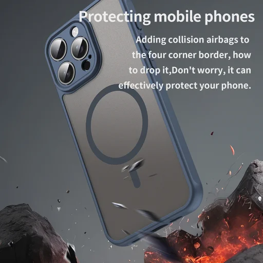 Techsuit - HaloFrost II MagSafe - iPhone 15 Pro Max - Sötétkék tok - 4