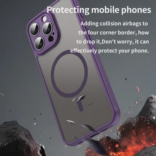 Techsuit - HaloFrost II MagSafe - iPhone 15 Pro Max - Lila tok - 5