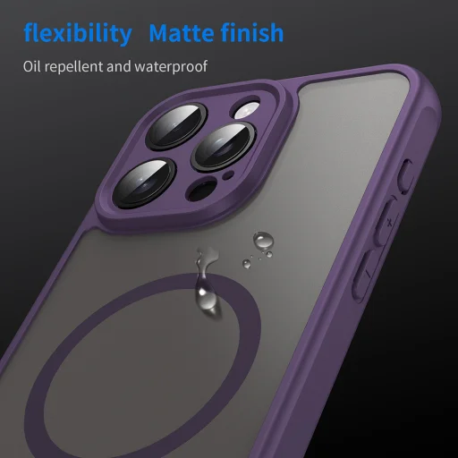 Techsuit - HaloFrost II MagSafe - iPhone 15 Pro Max - Lila tok - 6