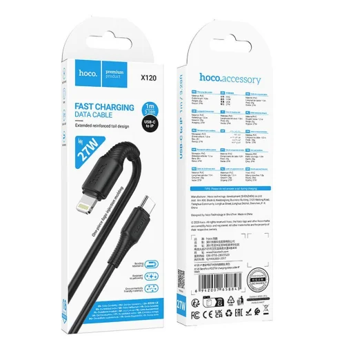 USB C - Lightning kábel Hoco PD 27W 1 m X120 fekete - 5