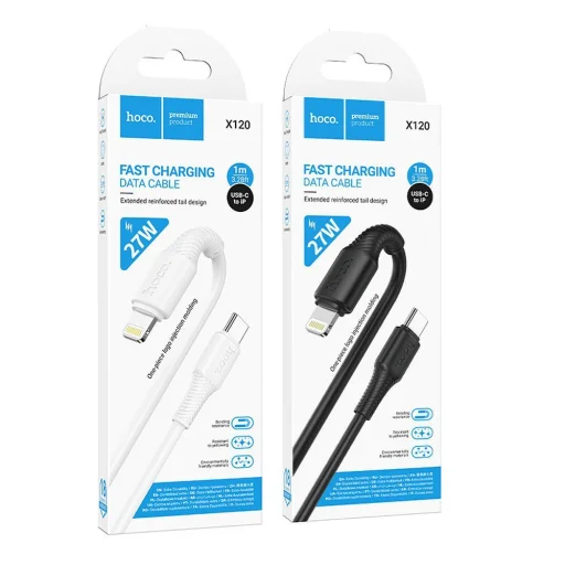 USB C - Lightning kábel Hoco PD 27W 1 m X120 fekete - 6