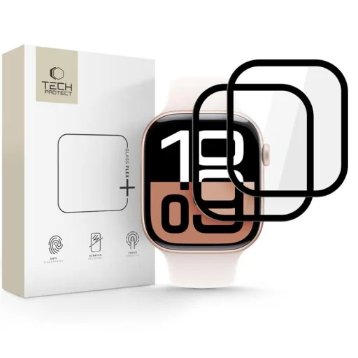 Tech-Protect Glass Flex+ hibrid üvegfólia 2 csomag Apple Watch 10/11 (42 mm) Fekete üvegfólia - 1