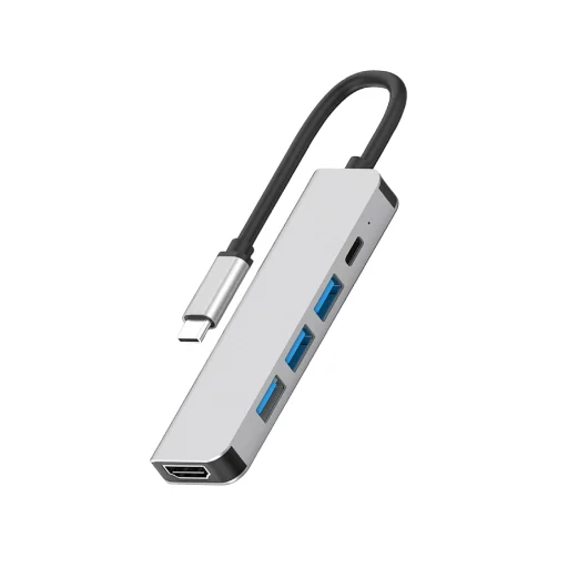 Setty HUB 5in1 HDMI USB-C 3xUSB HUC5W1-18 szürke - 1