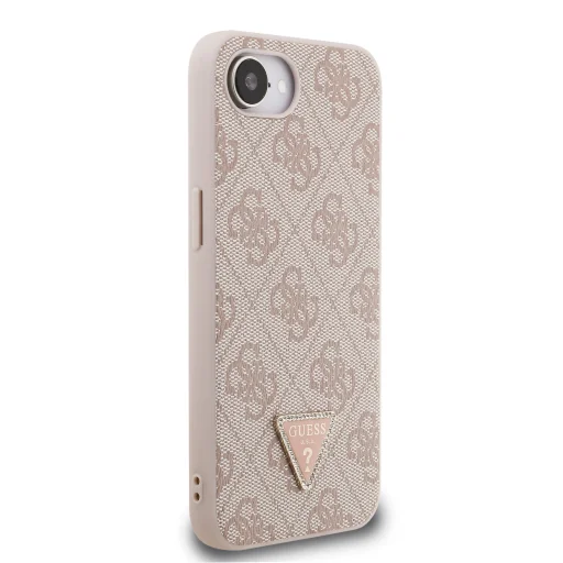  iPhone 16e/17e Pink Guess PU 4G Strass Háromszög Fém Logós Tok - 4