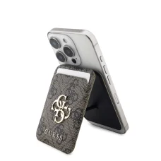 Guess 4G Metal Logo MagSafe Kártyatartós Állvány Barna