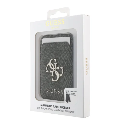 Guess 4G Metal Logo MagSafe Kártyatartó Állvány Fekete - 5