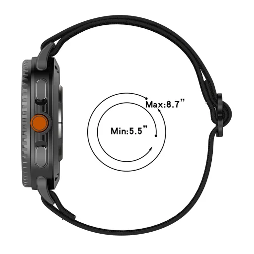 Techsuit - 22 mm-es óraszíj (W080) - Samsung Galaxy Watch8 40mm/Watch8 44mm/Watch8 Classic/Ultra 2 - Grafit Mozaik - 5
