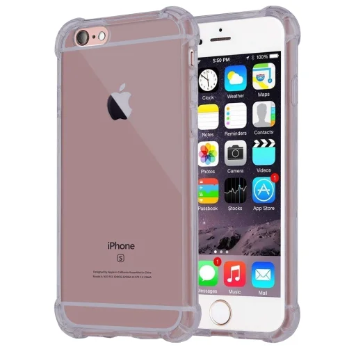 Techsuit - Ütésálló Átlátszó Szilikon - iPhone 5/5s/SE - Füstös Fekete tok - 1