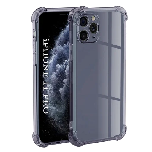 Techsuit - Ütésálló Átlátszó Szilikon - iPhone 11 Pro - Füstfekete tok - 1