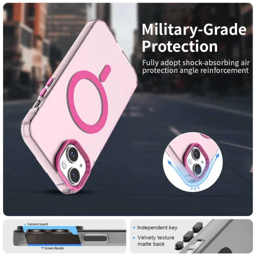 Techsuit - CandyCase MagSafe - iPhone 15 - Rózsaszín tok - 5