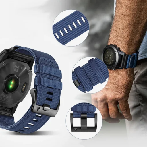 Techsuit - 20 mm-es óraszíj (W070) - Samsung Galaxy Watch 4/5/Active 2, Huawei Watch GT 3 (42mm)/GT 3 Pro (43mm) - Obszidián Fekete - 3