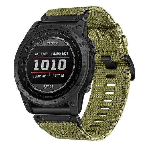  Techsuit - Gyorscsatlakozású 26mm szíj (W070) - Garmin Fenix 3/3 HR/5X/5X Plus/6X/6X Pro/7X/7X Pro Solar - Zöld Harmat - 1