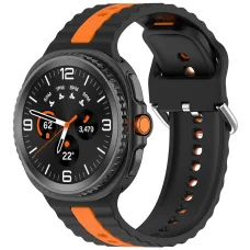 Techsuit - 22mm-es óraszíj (W078) - Samsung Galaxy Watch8 40mm/Watch8 44mm/Watch8 Classic/Ultra 2 - Fekete / Narancs