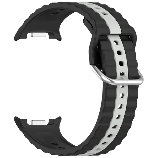 Techsuit - Remienok 22mm (W078) - Samsung Galaxy Watch8 40mm/Watch8 44mm/Watch8 Classic/Ultra 2 - Čierna / Sivá - 2