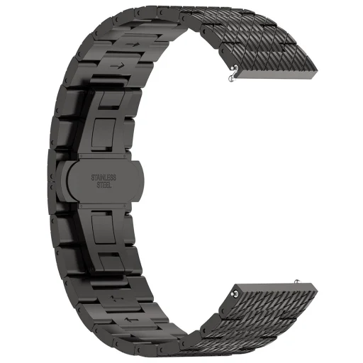 Techsuit - 20 mm-es óraszíj (W052) - Samsung Galaxy Watch 4/5/Active 2, Huawei Watch GT 3 (42 mm)/GT 3 Pro (43 mm) - Fekete - 4
