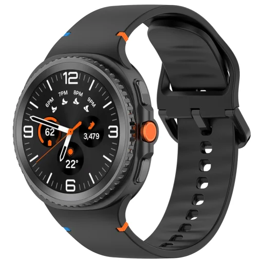 Techsuit - Óraszíj 22mm (W079) - Samsung Galaxy Watch8 40mm/Watch8 44mm/Watch8 Classic/Ultra 2 - Fekete - 1