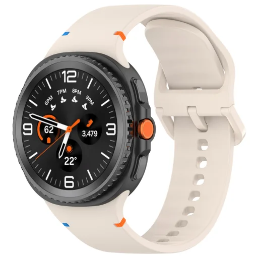 Techsuit - Óraszíj 22 mm (W079) - Samsung Galaxy Watch8 40 mm/Watch8 44 mm/Watch8 Classic/Ultra 2 - Kasmír Krém - 1