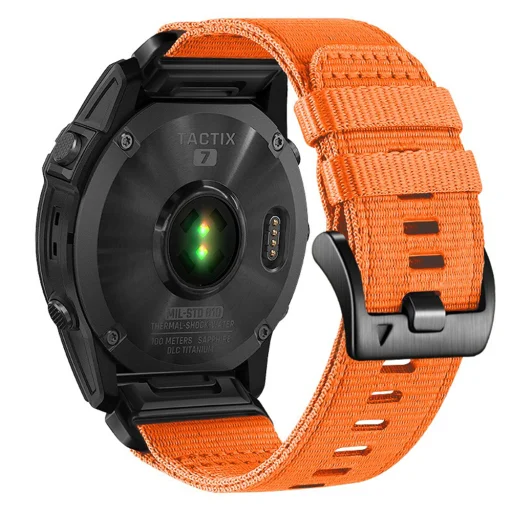 Techsuit - Watchband QuickFit 20mm (W070) - narancsbimbó - Instinct 2S/2S Solar/Approach S70 42mm/fenix 7S Pro Sapphire Solar órákhoz. - 2