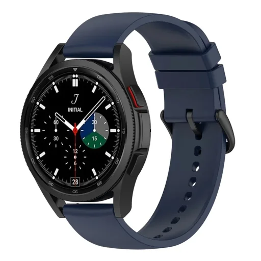 Techsuit - 20 mm-es óraszíj (W001) - Samsung Galaxy Watch 4/5/Active 2, Huawei Watch GT 3 (42mm)/GT 3 Pro (43mm) - Sötétkék - 3