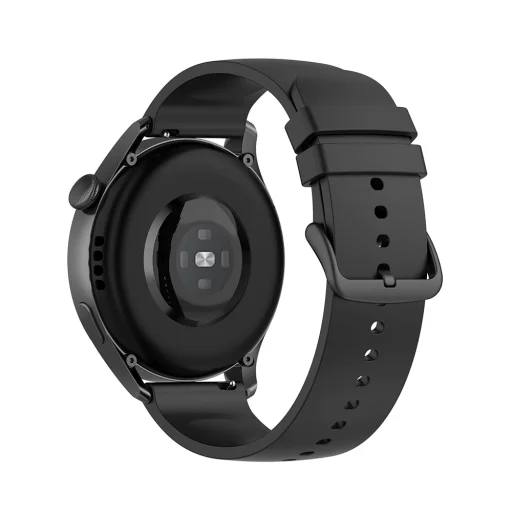 Techsuit - 22 mm-es óraszíj (W001) - Samsung Galaxy Watch (46 mm)/Watch 3/Gear S3, Huawei Watch GT/GT 2/GT 3 (46 mm) - Fekete - 3