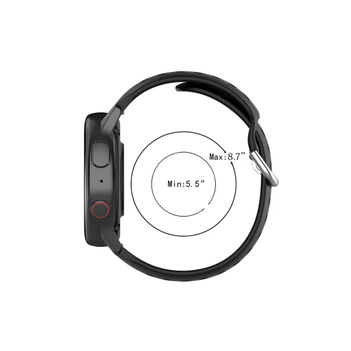 Techsuit - 20 mm-es óraszíj (W004) - Samsung Galaxy Watch 4/5/Active 2, Huawei Watch GT 3 (42 mm)/GT 3 Pro (43 mm) - Fekete - 6