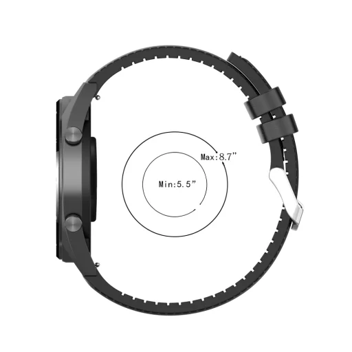 Techsuit - 22mm szíj (W007) - Samsung Galaxy Watch (46mm)/Watch 3/Gear S3, Huawei Watch GT/GT 2/GT 3 (46mm) - Fekete - 3