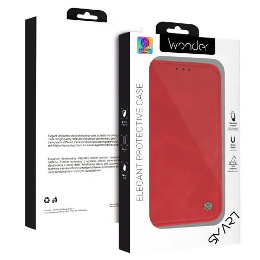 Wonder fliptok Samsung Galaxy S25 Edge piros tok - 8