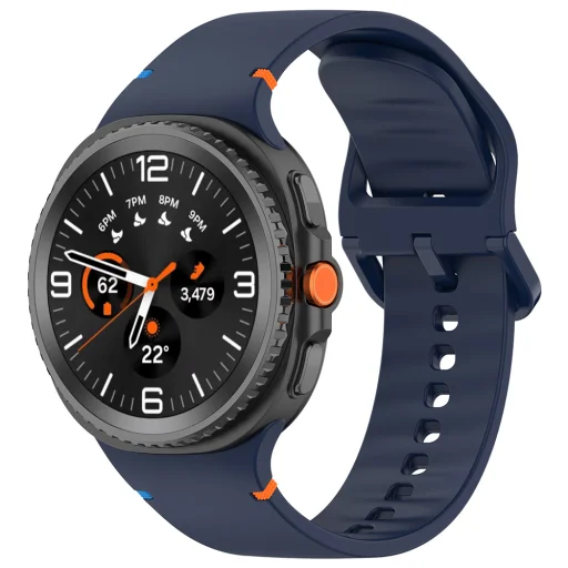 Techsuit - 22 mm-es óraszíj (W079) - Samsung Galaxy Watch8 40mm/Watch8 44mm/Watch8 Classic/Ultra 2 - Mélykék - 1