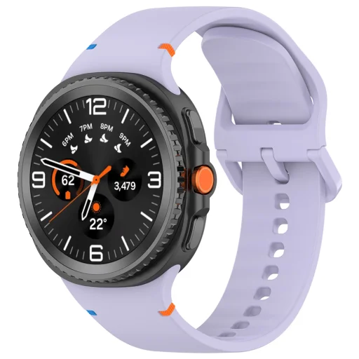 Techsuit - Óraszíj 22mm (W079) - Samsung Galaxy Watch8 40mm/Watch8 44mm/Watch8 Classic/Ultra 2 - Halvány Orgona - 1