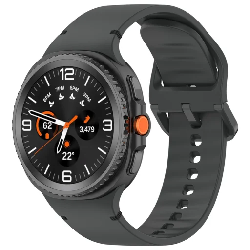 Techsuit - 22 mm-es óraszíj (W079) - Samsung Galaxy Watch8 40mm/Watch8 44mm/Watch8 Classic/Ultra 2 - Grafitkarbon - 1